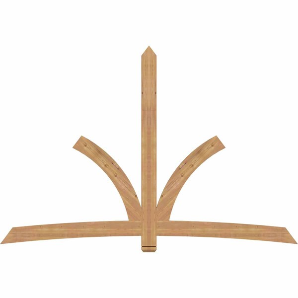 Ekena Millwork Davenport Timber Gable Bracket, Western Red Cedar, 108"W x 72"H x 1 1/2"D x 5 1/2"F, 16/12 Pitch GBW108X72X0206DAV00SWR - main